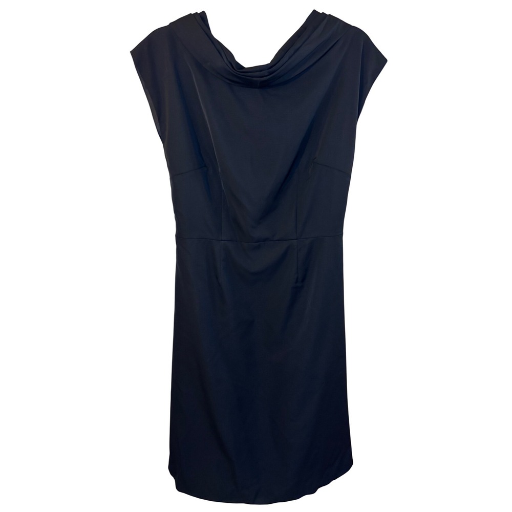 2b RYCH Black Cowl Neck Bow Back Sleeveless Cocktail Midi Dress Size 8